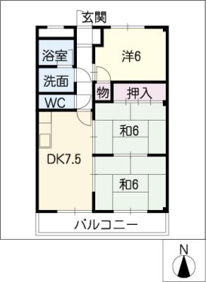 臼井南コーポIIIの間取り写真