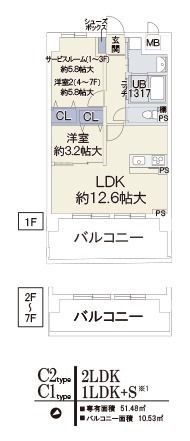 地下鉄今里筋線 井高野駅 徒歩8分 7階建 築9年の間取り写真