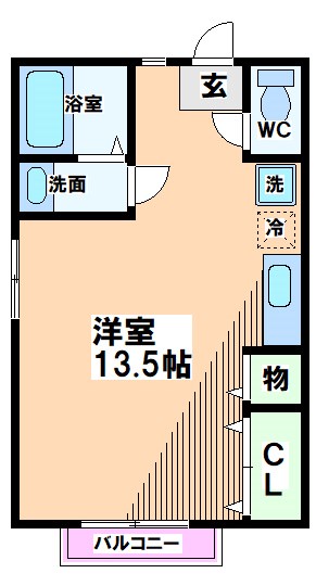 ＪＲ南武線 谷保駅 徒歩3分 2階建 築28年の間取り写真