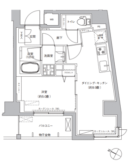 都営浅草線 東日本橋駅 徒歩3分 10階建 築9年の間取り写真