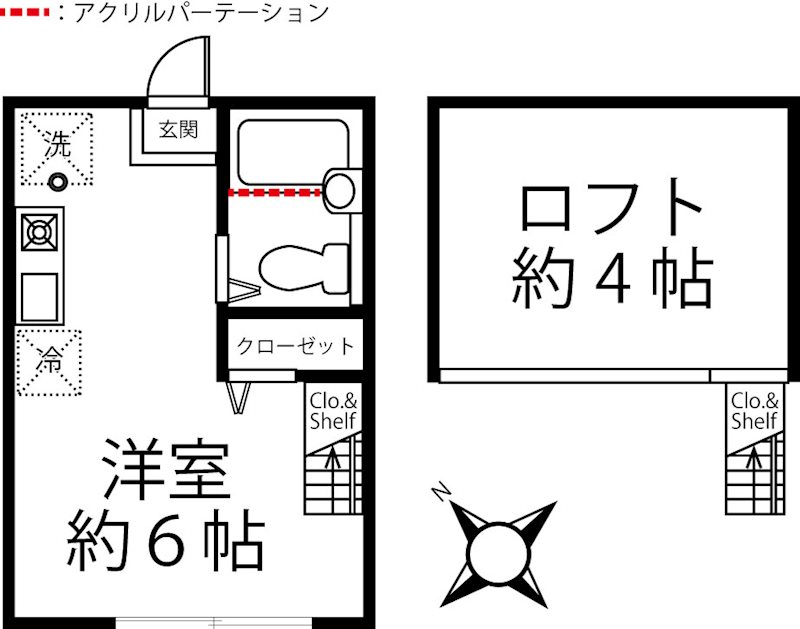 ハーミットクラブハウス栗田谷の間取り