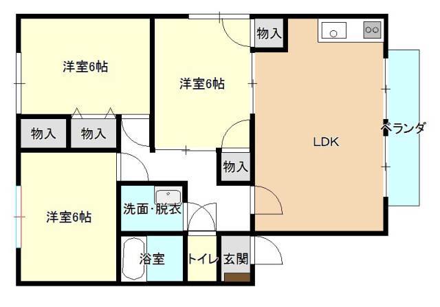 呉市広白石のアパートの間取り