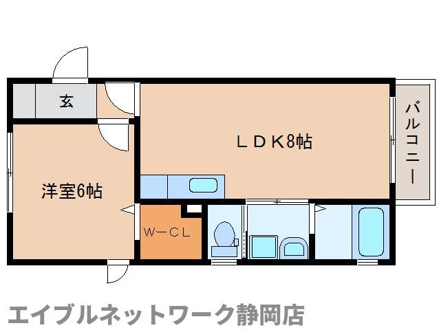 静岡市駿河区みずほのアパートの間取り