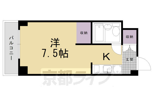 京都市右京区西京極東池田町のマンションの間取り