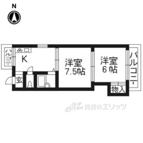 京都市下京区下鱗形町のマンションの間取り