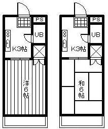 【彦根市大藪町のアパートの間取り】