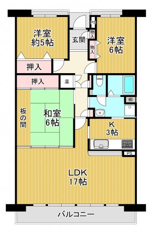 ダイヤカルムA棟の間取り