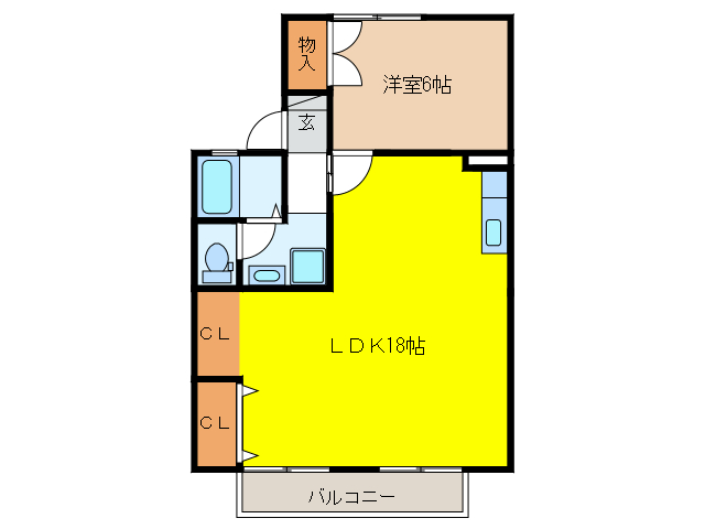 岐阜市東島のアパートの間取り