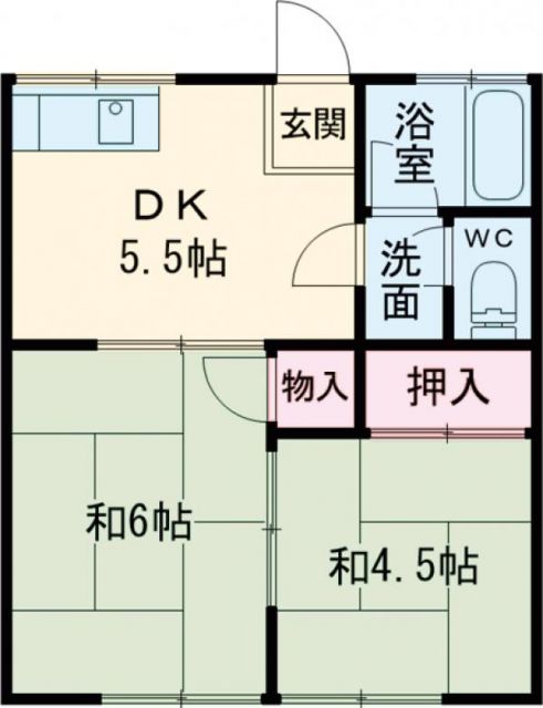 加古川市野口町二屋のマンションの間取り