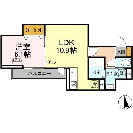 千葉県千葉市中央区弁天３（アパート）の賃貸物件の間取り