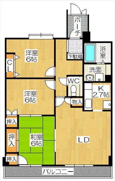 豊橋市佐藤のマンションの間取り