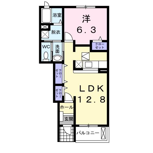 四国中央市豊岡町長田のアパートの間取り