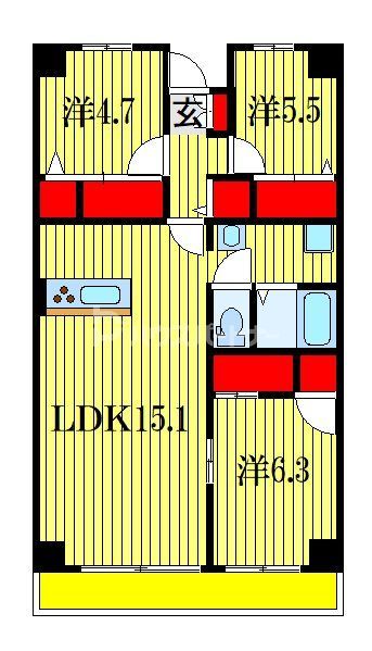 テラスレジデンス船橋夏見の間取り