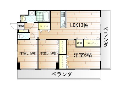 内野ビル上馬寄の間取り