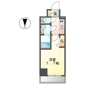 名古屋市中区新栄のマンションの間取り