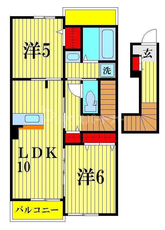 松戸市五香西のアパートの間取り