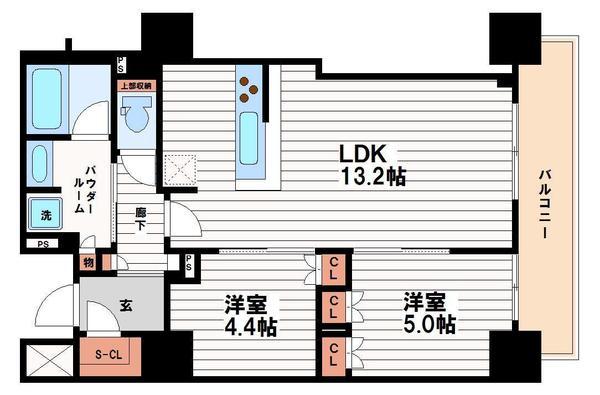 ブランズタワー・ウェリス心斎橋SOUTHの間取り