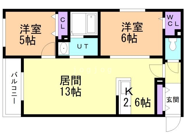 札幌市手稲区星置三条のマンションの間取り