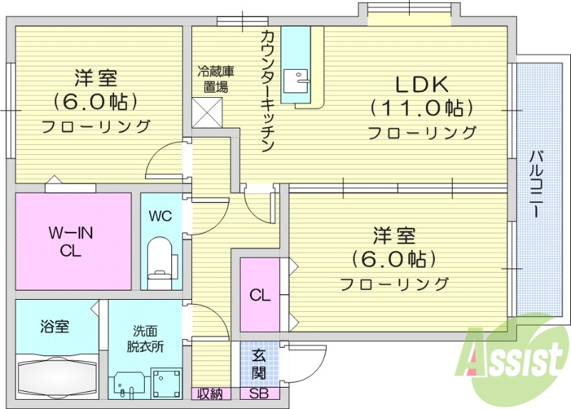 グリーンコートEの間取り