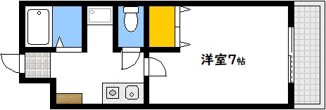 広島市西区大芝のマンションの間取り