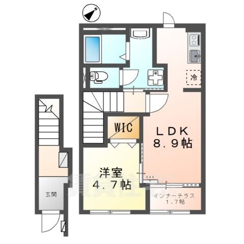 野洲市西河原賃貸アパートの間取り