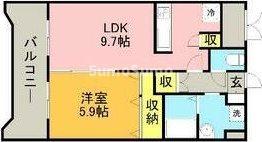 福岡市東区箱崎のマンションの間取り