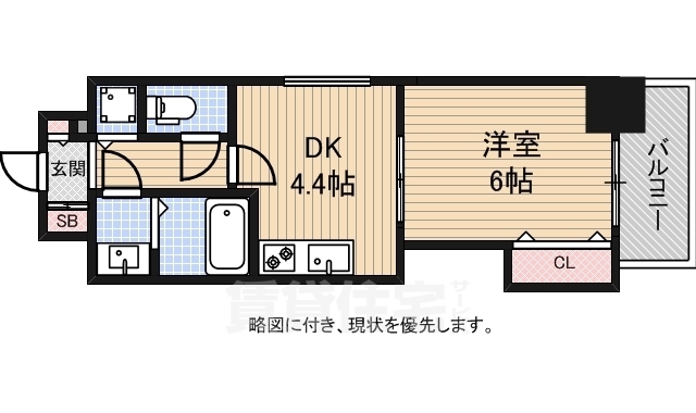 堺市堺区翁橋町のマンションの間取り