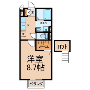 いなべ市北勢町阿下喜のアパートの間取り