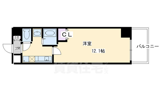 京都市下京区高辻西洞院町のマンションの間取り