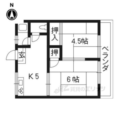 修学院ローズハイツの間取り