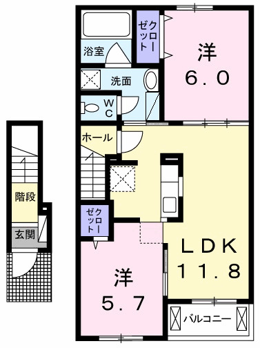 レジデンスコンフォートBの間取り