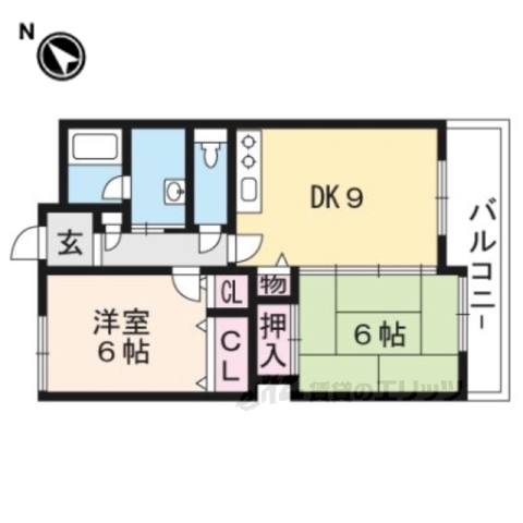 野洲市冨波甲のマンションの間取り