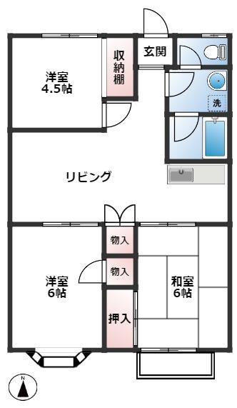 比企郡小川町大字青山のアパートの間取り