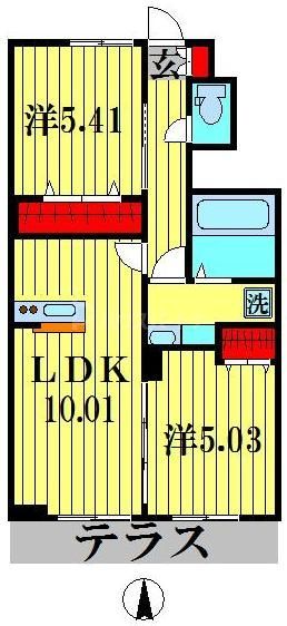 江戸川区本一色のアパートの間取り