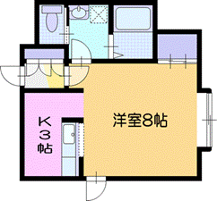 江別市文京台東町のアパートの間取り