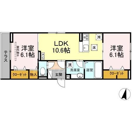 江戸川区鹿骨町のアパートの間取り