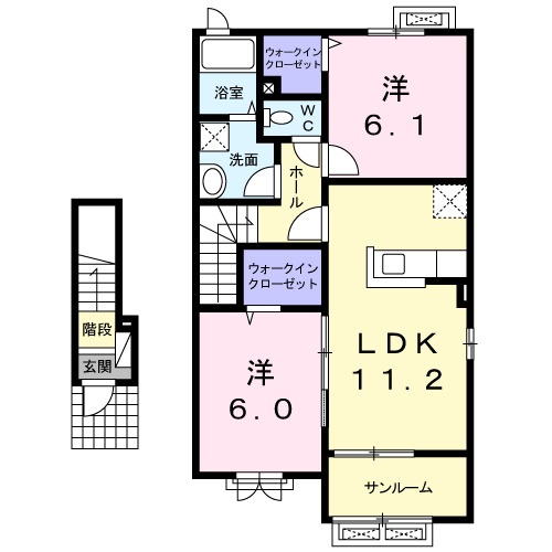 花巻市石鳥谷町北寺林第11地割築12年の間取り