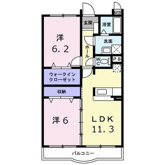 廿日市市宮内のマンションの間取り