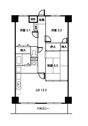 和光市丸山台のマンションの間取り