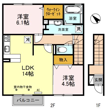 【姫路市大塩町のアパートの間取り】