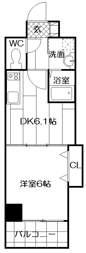 北九州市小倉北区大田町のマンションの間取り