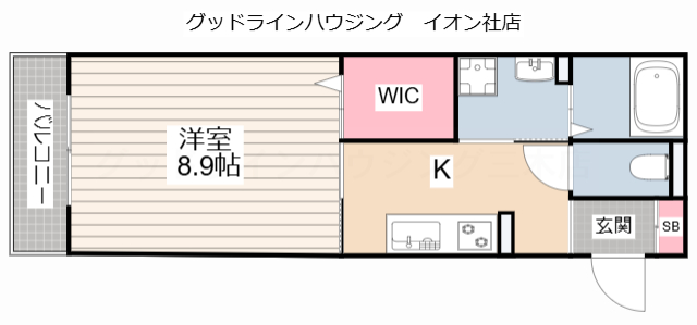 グランドレイク東条の間取り