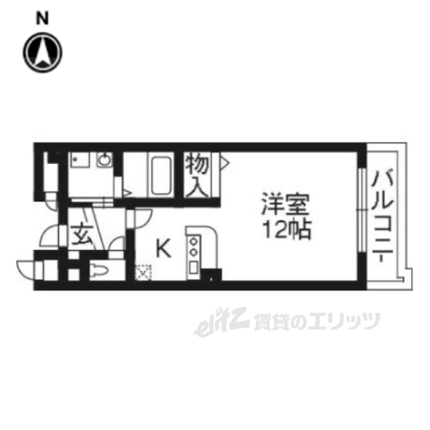 宇治市伊勢田町のマンションの間取り