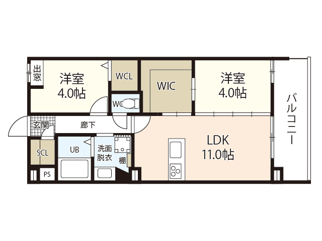 FLAX十日市の間取り