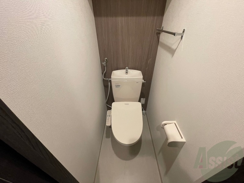 トイレ　ウォシュレット機能がついたトイレ。安心して使用できますね。
