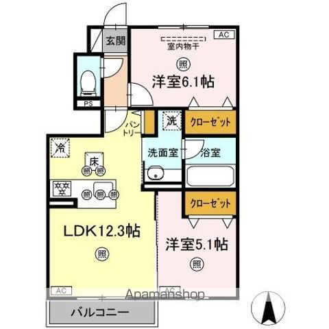 シャンポールさい E棟の間取り写真