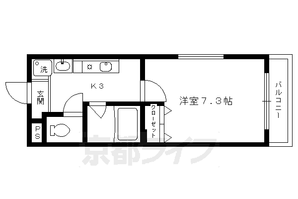 地下鉄烏丸線 今出川駅 徒歩5分 4階建 築25年の間取り写真