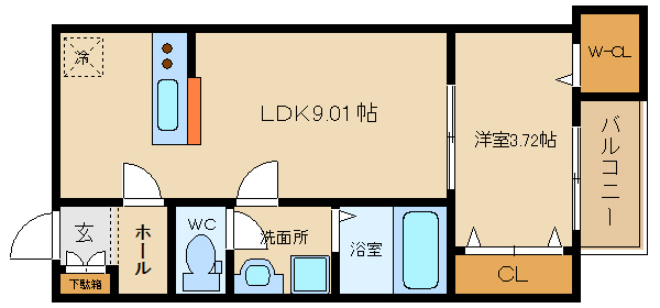 近鉄南大阪線 恵我ノ荘駅 徒歩2分 3階建 築1年の間取り写真