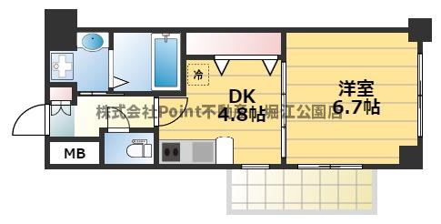地下鉄四つ橋線 肥後橋駅 徒歩7分 11階建 築24年の間取り写真
