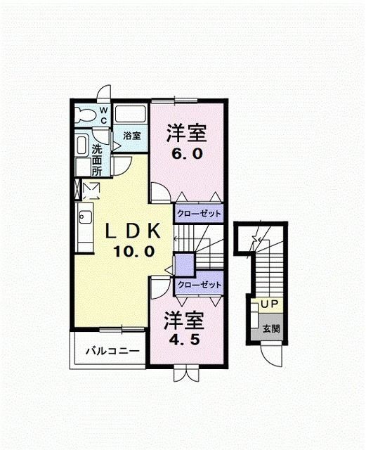 三郷市早稲田のアパートの間取り